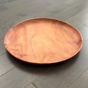 HAWAII Kamani Wood Round Wooden Dining Tray, Entertainment Rustic Dish Rare